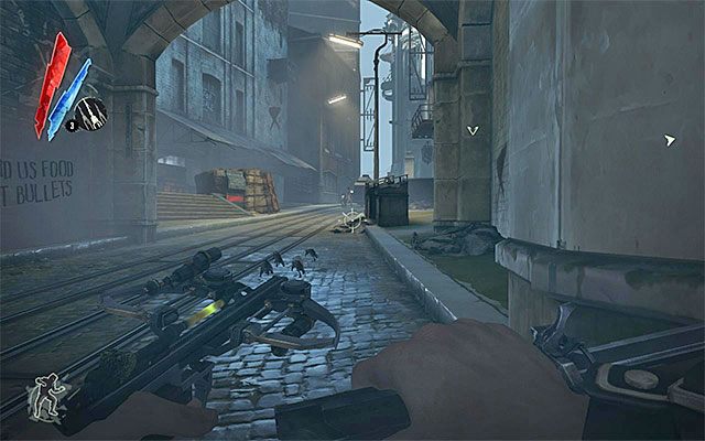 Jeżeli wybrałeś główne przejście, to eksplorację lokacji [Złoty Kot - The Golden Cat] rozpoczniesz przy drodze prowadzącej do klubu - Przedostanie się do klubu Złoty Kot | Misja 3 - House of Pleasure | Dishonored - Dishonored - poradnik do gry