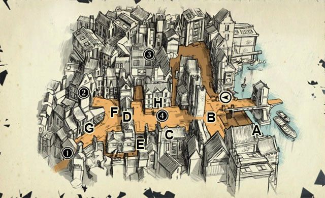 Oznaczenie na mapie - Plan Misji | Misja 3 - House of Pleasure | Dishonored - Dishonored - poradnik do gry