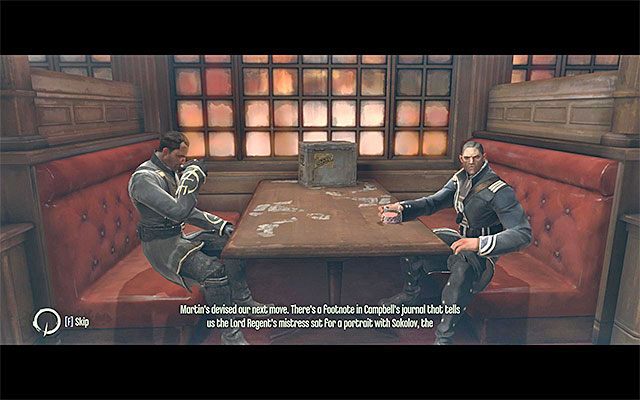 Teraz musisz skierować się do baru znajdującego się na parterze budynku pubu z zamiarem porozmawiania z admirałem Havelockiem i nadzorcą Martinem - The Hound Hits Pub #4 | Misja 3 - House of Pleasure | Dishonored - Dishonored - poradnik do gry