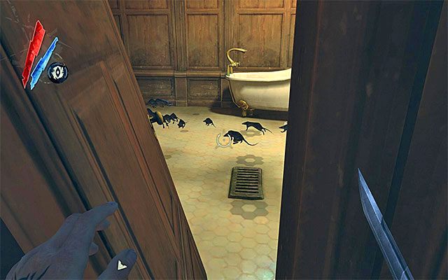 Parter lokacji [Apartament handlarza sztuką - Art Dealers Apartment] skrywa złoto, żywność, kopię klucza (art dealers apartment key) i duchowe remedium Piero - Zbadanie apartamentu handlarza sztuką | Misja 3 - House of Pleasure | Dishonored - Dishonored - poradnik do gry