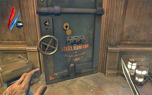 Na koniec warto się oczywiście zainteresować wspomnianym skarbcem - Zbadanie apartamentu handlarza sztuką | Misja 3 - House of Pleasure | Dishonored - Dishonored - poradnik do gry