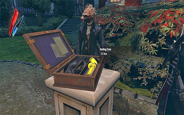 Po dotarciu do innej części ogrodu okaże się, że w imieniu Lorda Pendletona będziesz musiał przystąpić do honorowego pojedynku na pistolety - Zbadanie ogrodu posiadłości Boyleów | Misja 5 - Lady Boyles Last Party - Dishonored - poradnik do gry