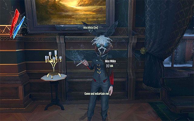 Wariant 1) Wariant ten jest bezpieczniejszy i jednocześnie bardziej czasochłonny, zakładając jednocześnie pozostanie na parterze posiadłości - Zidentyfikowanie celu misji | Misja 5 - Lady Boyles Last Party | Dishonored - Dishonored - poradnik do gry