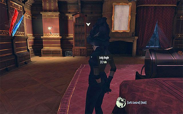 Po dotarciu z Lady Boyle do miejsca docelowego musisz zadecydować czy chcesz ją zamordować czy też jedynie ogłuszyć, tak by przystać na prośbę Lorda Brisbyego - Wybranie sposobu eliminacji Lady Boyle | Misja 5 - Lady Boyles Last Party - Dishonored - poradnik do gry