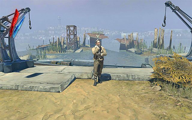 Upewnij się, że pozostawiałeś w pubie wszystkie sprawy i powróć do punktu startu, czyli do doków - The Hound Pits Pub #6 | Misja 5 - Lady Boyles Last Party | Dishonored - Dishonored - poradnik do gry