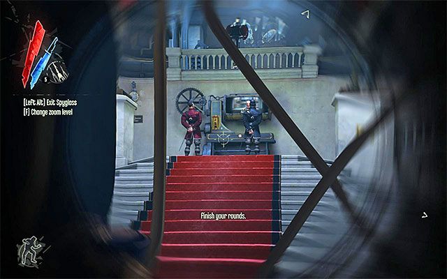 Na parterze lokacji [Wieża Dunwall - Dunwall Tower] tak na dobrą sprawę niewiele miejsc jest do zbadania - Eksploracja parteru wieży Dunwall | Misja 6 - Return to the Tower | Dishonored - Dishonored - poradnik do gry