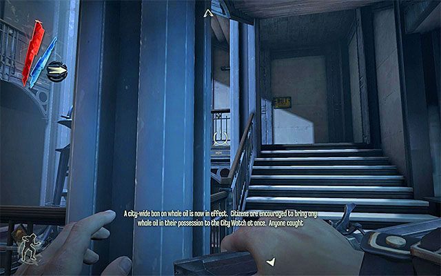 Jeżeli zaczynasz na drugim piętrze, to musisz skierować się do jego południowo-wschodniego narożnika, czyli tego, który sąsiaduje z komnatami Lorda Regenta - Eksploracja trzeciego piętra wieży Dunwall | Misja 6 - Return to the Tower - Dishonored - poradnik do gry