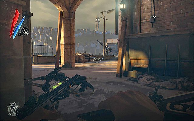 Okoliczności dotarcia do mostu zwodzonego są uzależnione od tego czy zająłeś się zbadaniem apartamentu Pratchetta i przyległych mieszkań, albowiem istnieje wtedy duża szansa, że przy okazji przedostałeś się już w okolicy aktualnego celu podróży - Dotarcie do mostu zwodzonego | Misja 4 - The Royal Physician | Dishonored - Dishonored - poradnik do gry