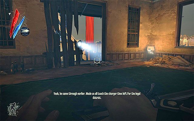 Dobrym pomysłem jest również przemieszczanie się po dachach budynków, co docelowo powinno pozwolić ci w dość łatwy sposób dotrzeć do wspomnianego w poprzednim podpunkcie budynku zlokalizowanego najbliżej mostu zwodzonego (powyższy screen) - Dotarcie do mostu zwodzonego | Misja 4 - The Royal Physician | Dishonored - Dishonored - poradnik do gry