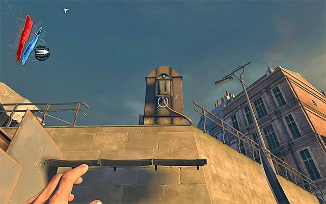 Jeżeli planujesz bardziej tradycyjne działania, to musisz przede wszystkim pamiętać o dwóch aktywnych pylonach - tym, który przed kilkoma chwilami poraził bandytów prądem oraz drugim widocznym w oddali - Przedostanie się na drugą stronę mostu zwodzonego | Misja 4 - The Royal Physician - Dishonored - poradnik do gry