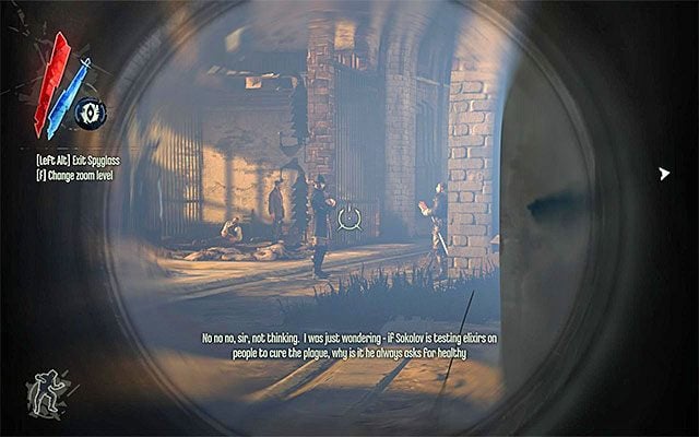 Dzielnica, w której znajduje się dom Sokolova jest dość dużych rozmiarów, aczkolwiek nie radzę ignorować możliwości jej dokładnego zbadania, bo możesz tu odnaleźć wiele cennych przedmiotów - Zbadanie okolic domu Sokolova | Misja 4 - The Royal Physician | Dishonored - Dishonored - poradnik do gry