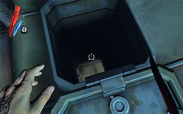 Jeżeli nie posiadasz klucza, to musisz dotrzeć na wyższe poziomy metalowej konstrukcji otaczającej windę, tak by ostatecznie znaleźć się na jej dachu - Dotarcie do windy latarni morskiej | Misja 9 - The Light at the End | Dishonored - Dishonored - poradnik do gry