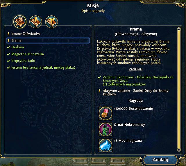 Brama Duchów znajduje się w prawym górnym rogu krainy (M1/9) - Brama; Kostur Zaświatów (3,4) | 1 - Upadek Domu Byka (zadania główne) - Heroes VI - Danse Macabre - poradnik do gry