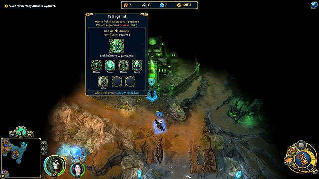 Wroga Nekropolia znajduje się na tyle blisko plaży, że możemy rozpocząć oblężenie tuż po desancie - Pierścień Nieskruszonego | 2 - Maska Czarnej Śmierci (zadania główne) - Heroes VI - Danse Macabre - poradnik do gry