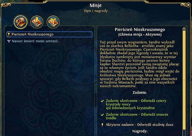 Ruszamy dalej - Pierścień Nieskruszonego | 2 - Maska Czarnej Śmierci (zadania główne) - Heroes VI - Danse Macabre - poradnik do gry