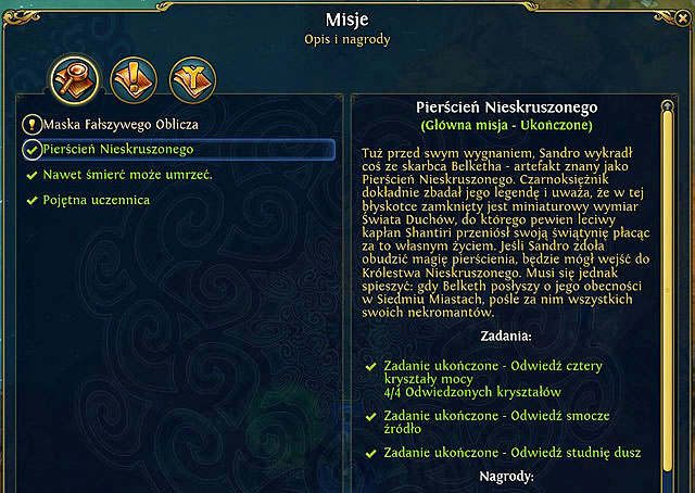 4 - Pierścień Nieskruszonego | 2 - Maska Czarnej Śmierci (zadania główne) - Heroes VI - Danse Macabre - poradnik do gry