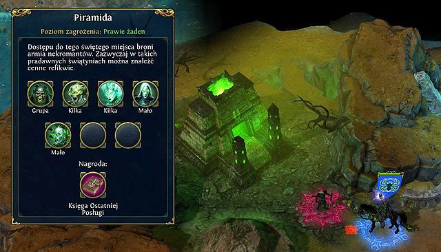 Wejścia do Piramidy strzeże oddział kilkudziesięciu Wampirów, natomiast już w środku będą czekać na nas Szkielety, Ghule, Duchy, Wampiry oraz Licze - 2 - Maska Czarnej Śmierci (zadania poboczne) | 2 - Maska Czarnej Śmierci (zadania główne) - Heroes VI - Danse Macabre - poradnik do gry