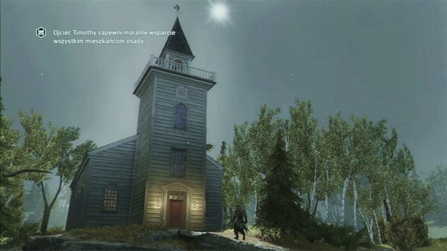 Po krótkiej rozmowie daj mu 1000 funtów, a twoja wioska wzbogaci się o kościół - Codzienne życie w osadzie w Assassins Creed 3 Remastered - Assassins Creed 3 - poradnik do gry