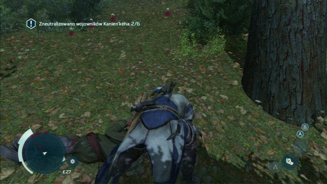 Jak tylko opuścisz wioskę, wojownicy zostaną zaznaczeni na mapie czerwonymi punktami - Sekwencja 10 - Utracone zaufanie | Solucja Assassins Creed 3 - Assassins Creed 3 - poradnik do gry