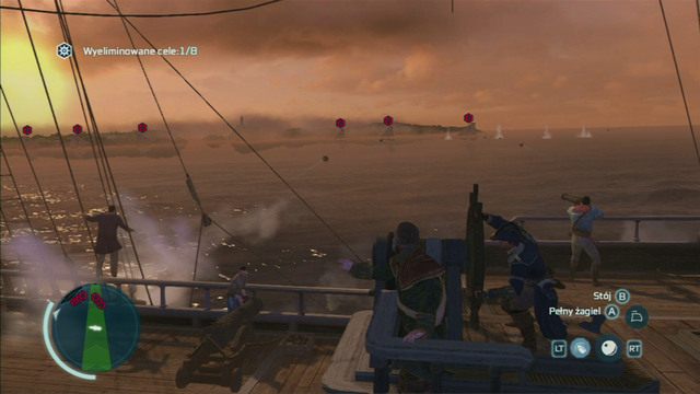 Na początku otrzymasz zadanie zniszczenia 8 brytyjskich okrętów - Atak na Prospectora | Zlecenia kaperskie w Assassins Creed 3 Remastered - Assassins Creed 3 - poradnik do gry