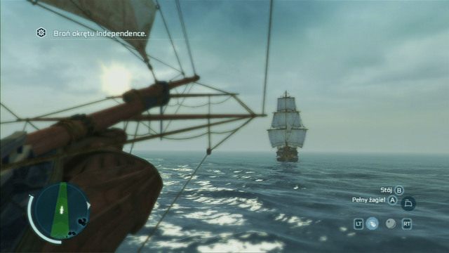 Na początku misji przepłyń ostrożnie między skałami i zbliż się do Independence - Wołanie o pomoc | Zlecenia kaperskie w Assassins Creed 3 Remastered - Assassins Creed 3 - poradnik do gry