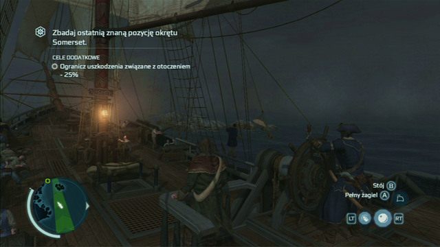 Po rozpoczęciu zadania płyń w zaznaczonym kierunku, omijając pobliskie skały - Odszukaj okręt Somerset | Zlecenia kaperskie w Assassins Creed 3 Remastered - Assassins Creed 3 - poradnik do gry