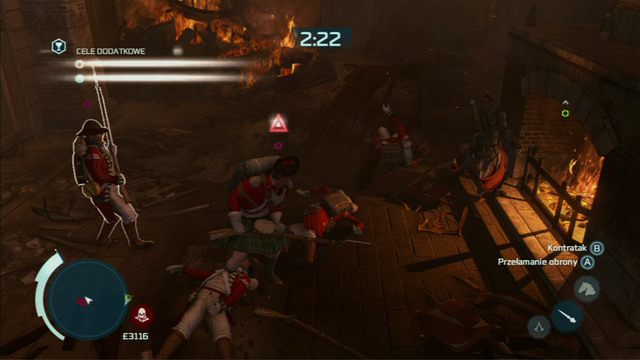 W pewnym momencie drogę zablokują ci kolejni przeciwnicy - Fort Wolcott (lokacja morska) | Skarb kapitana Kidda | Assassins Creed 3 - Assassins Creed 3 - poradnik do gry