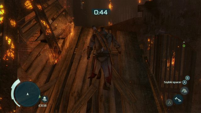 Gdy ostatni żołnierz zginie, biegnij dalej w lewo, aż do okna, z którego będziesz mógł skoczyć w morze - Fort Wolcott (lokacja morska) | Skarb kapitana Kidda | Assassins Creed 3 - Assassins Creed 3 - poradnik do gry