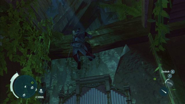 Z lewej strony będą stać organy, po których musisz wdrapać się na górę - Zamek szalonego doktora (lokacja morska) | Skarb kapitana Kidda - Assassins Creed 3 - poradnik do gry