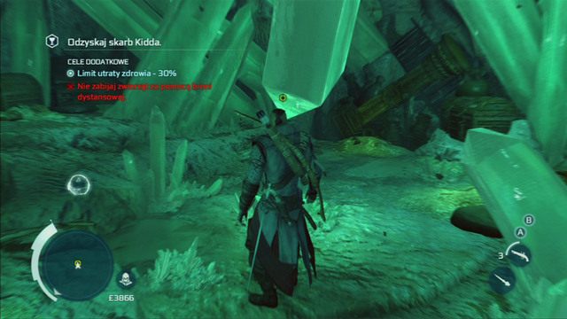 Podnieś go, a następnie jak najszybciej biegnij przed siebie, cały czas przytrzymując przycisk swobodnego biegu - Oak Island (lokacja morska) | Skarb kapitana Kidda | Assassins Creed 3 - Assassins Creed 3 - poradnik do gry