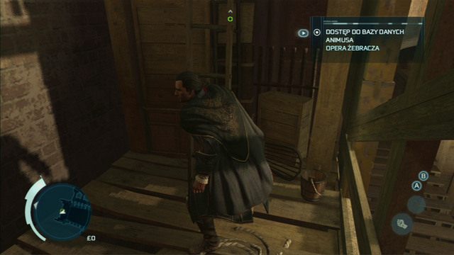 Dotrzesz w ten sposób do drabiny, po której musisz wejść z powrotem na górę - Sekwencja 1 - Zabójcze przedstawienie | Solucja Assassins Creed 3 - Assassins Creed 3 - poradnik do gry