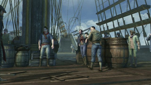 Gdy pierwszy przeciwnik zostanie ponownie pobity, wyciągnie nóż, którym będzie chciał cię zabić - Sekwencja 1 - Podróż do nowego świata | Solucja Assassins Creed 3 - Assassins Creed 3 - poradnik do gry