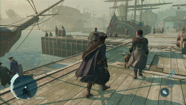 Gry wylądujesz w Bostonie, idź cały czas za swoim towarzyszem - Sekwencja 2 - Witaj w Bostonie | Solucja Assassins Creed 3 - Assassins Creed 3 - poradnik do gry