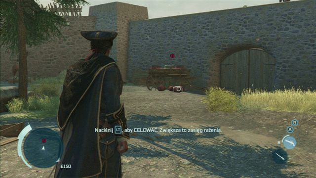 Gdy teren będzie czysty, wysadź pobliską bramę, strzelając w leżące na wozie beczki z prochem - Sekwencja 2 - Interesy Johnsona | Solucja Assassins Creed 3 - Assassins Creed 3 - poradnik do gry
