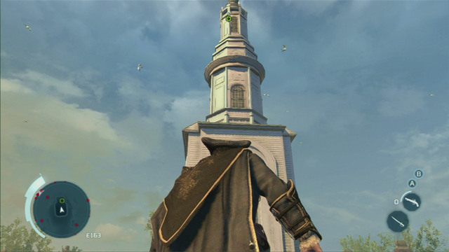 Gdy podsłuchasz już całą rozmowę, otrzymasz zadanie wdrapania się na szczyt pobliskiego kościoła - Sekwencja 2 - Chirurg | Solucja Assassins Creed 3 - Assassins Creed 3 - poradnik do gry