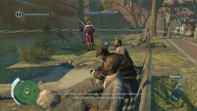 Po zakończeniu pierwszego podsłuchu, skieruj się do zaznaczonego na mapie zielone okręgu - Sekwencja 2 - Chirurg | Solucja Assassins Creed 3 - Assassins Creed 3 - poradnik do gry