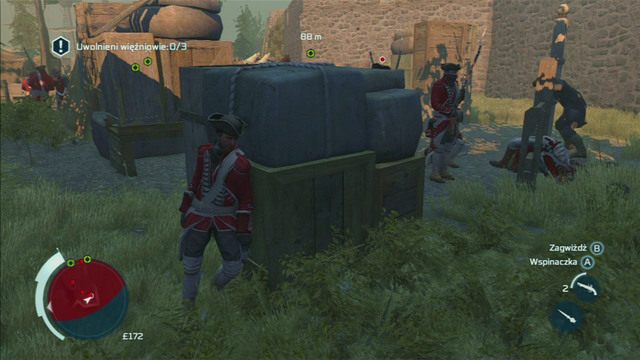 Przekradnij się tam bokiem i uważnie przyjrzyj trasie marszu przeciwnika - Sekwencja 2 - Infiltracja południowej bramy | Solucja Assassins Creed 3 - Assassins Creed 3 - poradnik do gry