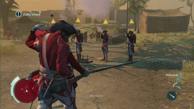 Po krótkiej animacji zostaniesz zaatakowany przez Brytyjczyków - Sekwencja 2 - Infiltracja południowej bramy | Solucja Assassins Creed 3 - Assassins Creed 3 - poradnik do gry