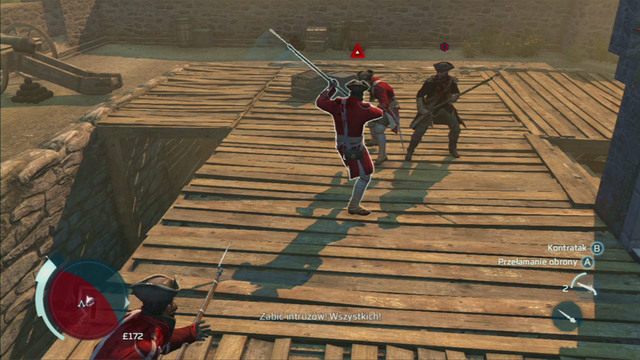 Teraz twoim głównym celem jest zabicie Silasa ukrywającego się wewnątrz fortu - Sekwencja 2 - Infiltracja południowej bramy | Solucja Assassins Creed 3 - Assassins Creed 3 - poradnik do gry