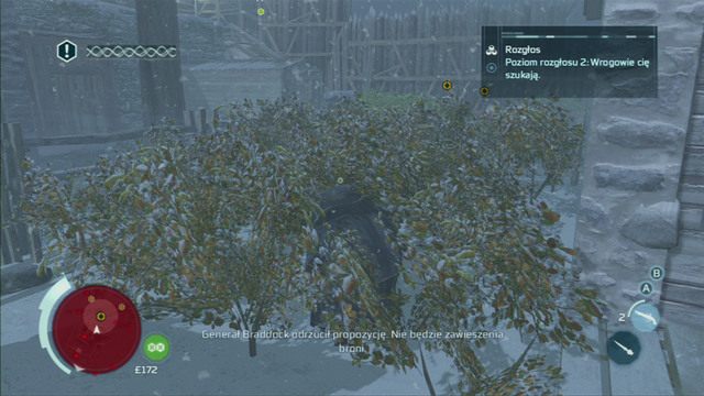 Gdy opuścisz kryjówkę, udaj się miedzy krzakami do zaznaczonych na pomarańczowo mężczyzn - Sekwencja 3 - Egzekucja ponad wszystko | Solucja Assassins Creed 3 - Assassins Creed 3 - poradnik do gry