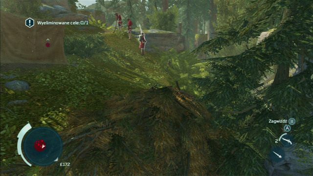 Po udanej egzekucji przekradnij się do sterty liści leżącej kilka kroków dalej - Sekwencja 3 - Wyprawa Braddocka | Solucja Assassins Creed 3 - Assassins Creed 3 - poradnik do gry