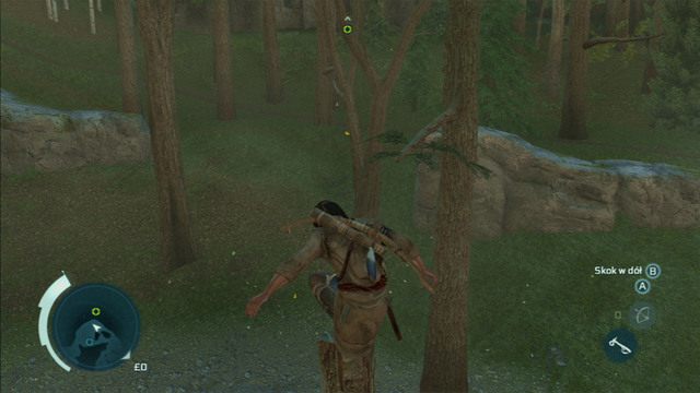 Uratuj go, a następnie przeskocz do drzew w kształcie litery V rosnących po drugiej stronie wody - Sekwencja 4 - Pióra i drzewa | Solucja Assassins Creed 3 - Assassins Creed 3 - poradnik do gry
