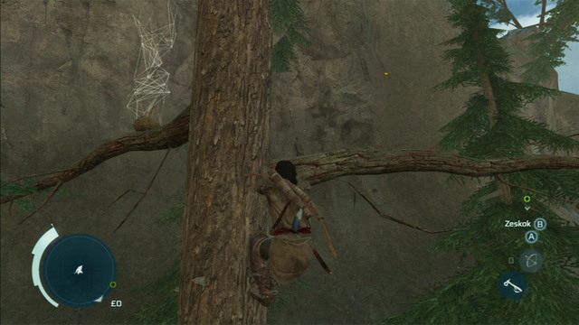 Aby zdobyć ostatnie z nich, pobiegnij w stronę zielonego punktu wskazującego twojego przyjaciela - Sekwencja 4 - Pióra i drzewa | Solucja Assassins Creed 3 - Assassins Creed 3 - poradnik do gry