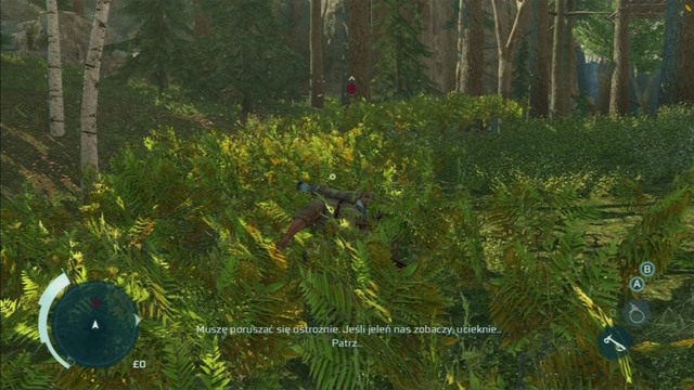Twoja ofiara zostanie wtedy zaznaczona na mapie czerwonym punktem - Sekwencja 4 - Lekcja myślistwa | Solucja Assassins Creed 3 - Assassins Creed 3 - poradnik do gry