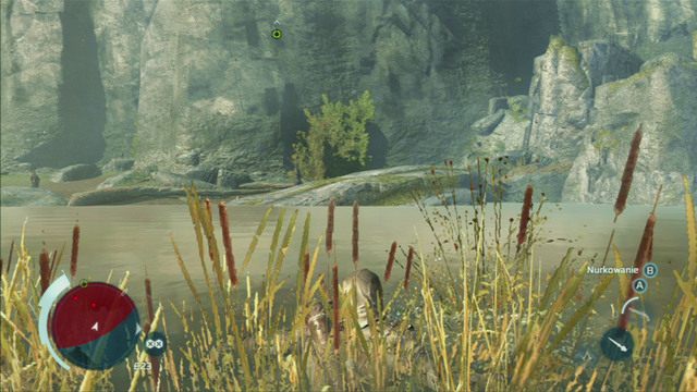 Na początku zeskocz po gałęziach na brzeg strumienia, przepłyń na drugą stronę i wyjdź maksymalnie z prawej, uważając na patrolującego teren żołnierza - Sekwencja 6 - Niebezpieczne negocjacje | Solucja Assassins Creed 3 - Assassins Creed 3 - poradnik do gry