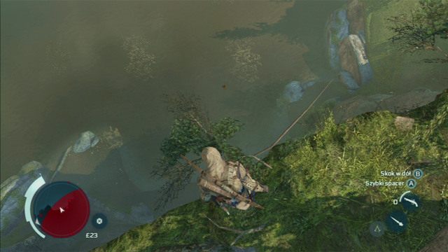 Gdy przeciwnik padnie martwy na ziemie, uciekaj w stronę strumienia, skręcając lekko w lewo - Sekwencja 6 - Niebezpieczne negocjacje | Solucja Assassins Creed 3 - Assassins Creed 3 - poradnik do gry