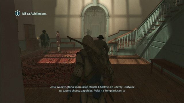 Po śmierci Hickeya, idź za Achillesem, otwórz zaznaczone drzwi i zakończ sekwencję - Sekwencja 8 - Publiczna egzekucja | Solucja Assassins Creed 3 - Assassins Creed 3 - poradnik do gry