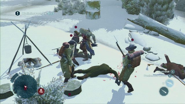 Po dotarciu do końca obozu zobaczysz, że twój ojciec został schwytany przez najemników - Sekwencja 9 - Brakujące zapasy | Solucja Assassins Creed 3 - Assassins Creed 3 - poradnik do gry