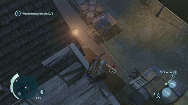 Zabij go po cichu, a następnie zaatakuj z powietrza przechadzającego się w dole strażnika - Sekwencja 9 - Ojciec i syn | Solucja Assassins Creed 3 - Assassins Creed 3 - poradnik do gry