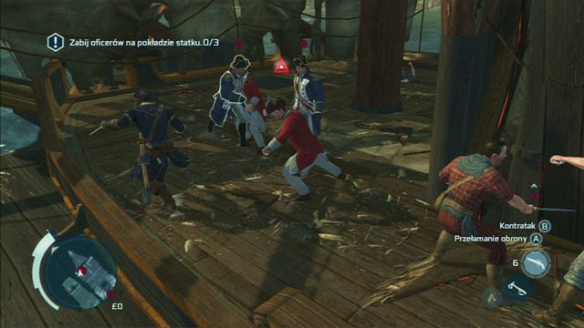 Zaprowadzi cię on na koniec okrętu, gdzie zostaniesz zaatakowany przez grupkę mężczyzn - Sekwencja 9 - Gorzki koniec | Solucja Assassins Creed 3 - Assassins Creed 3 - poradnik do gry